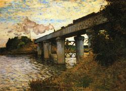 Claude Monet The Railway Bridge at Argenteuil France oil painting art